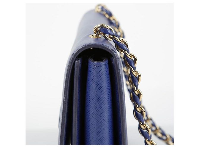 Salvatore Ferragamo Borsa a tracolla e crossbody Vara Genie in pelle Saffiano blu - vista 7