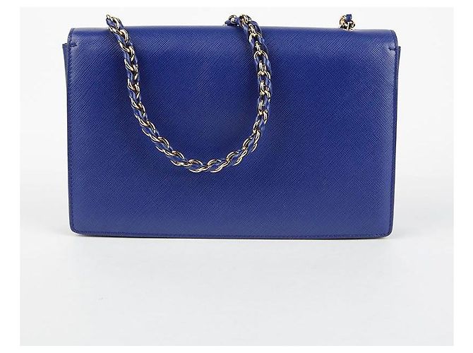 Salvatore Ferragamo Borsa a tracolla e crossbody Vara Genie in pelle Saffiano blu - vista 9