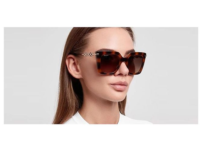 Salvatore Ferragamo Luxus-Sonnenbrille Oversized Horn-Optik Mode vergoldet Rot - Ansicht 3