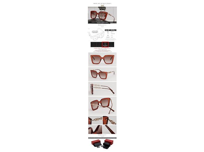 Salvatore Ferragamo Luxus-Sonnenbrille Oversized Horn-Optik Mode vergoldet Rot - Ansicht 4