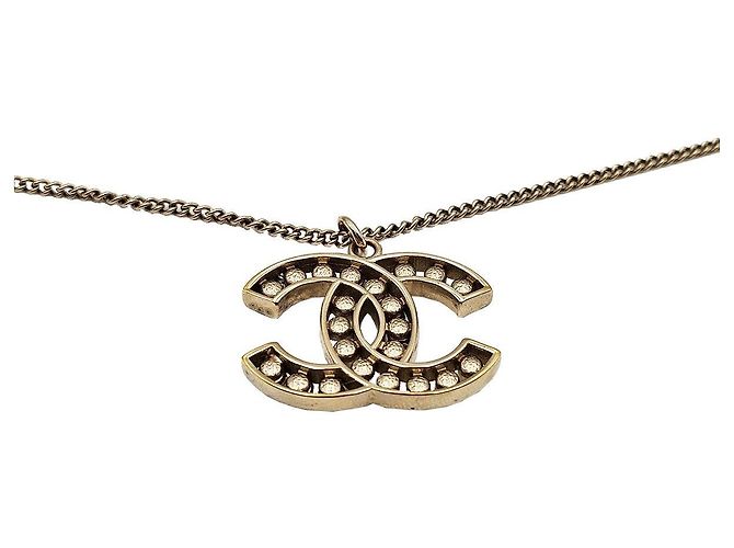 Chanel Collana a catena con logo CC dorato D'oro - vista 5