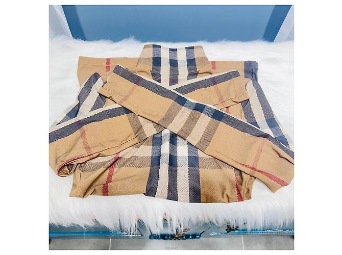 Burberry Check Jersey Rollkragen-Langarm-T-Shirt Braun - Ansicht 4