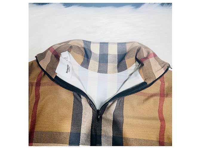 Burberry Check Jersey Rollkragen-Langarm-T-Shirt Braun - Ansicht 5