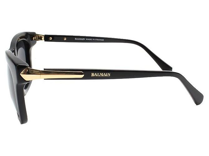 Balmain Gafas de sol negras con borde dorado Negro - vista 3