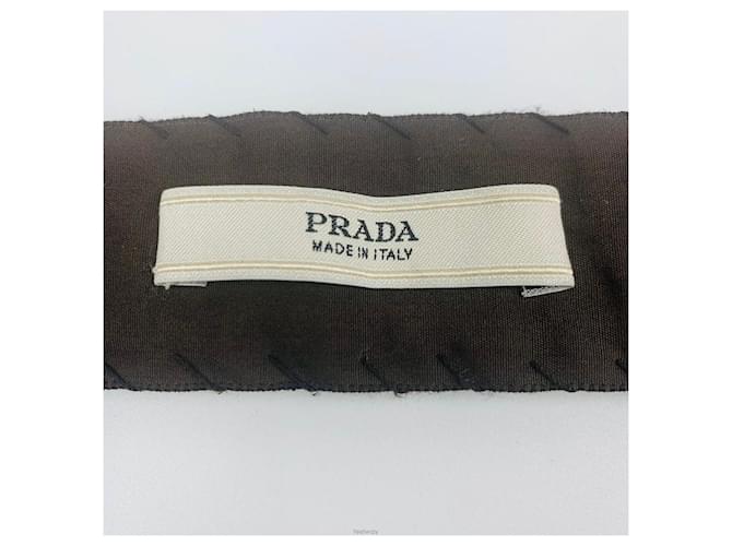 Prada Brauner Perlenstoffgürtel für Damen - Ansicht 4