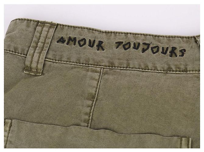 Zadig & Voltaire Pantalones cortos caqui para mujer con parche estampado Castaño - vista 4