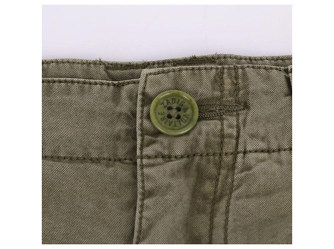 Zadig & Voltaire Pantalones cortos caqui para mujer con parche estampado Castaño - vista 5