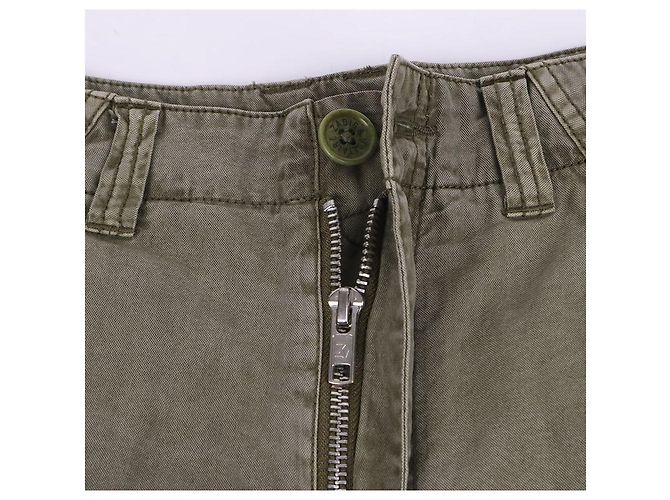 Zadig & Voltaire Pantalones cortos caqui para mujer con parche estampado Castaño - vista 6