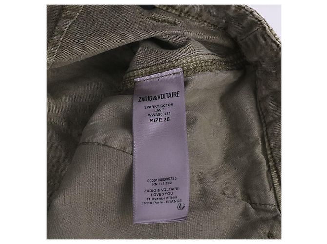 Zadig & Voltaire Pantalones cortos caqui para mujer con parche estampado Castaño - vista 8