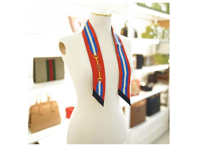 Gucci Pañuelo Twilly de seda con rayas Multicolor - vista 3