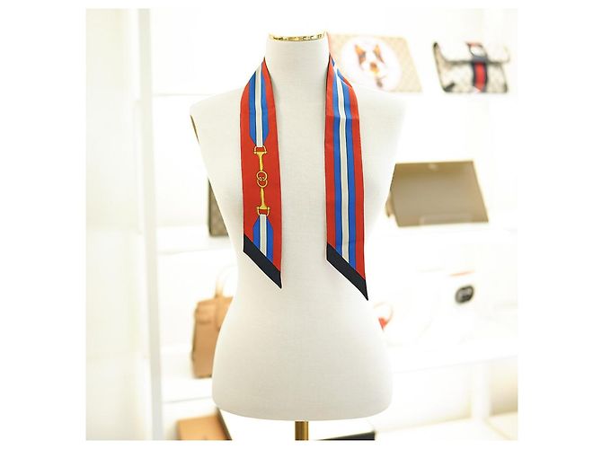 Gucci Pañuelo Twilly de seda con rayas Multicolor - vista 4