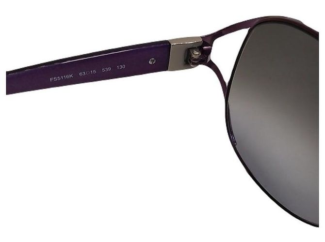 Fendi Occhiali da sole da donna con montatura a corno e logo FF argento Porpora - vista 3