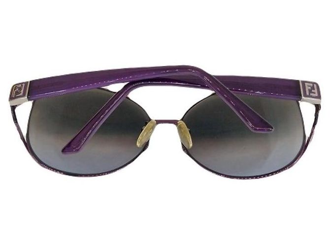 Fendi Occhiali da sole da donna con montatura a corno e logo FF argento Porpora - vista 5