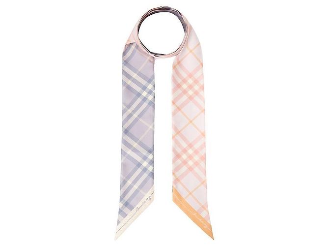 Burberry Sciarpa skinny in seta a quadri da donna Multicolore - vista 2