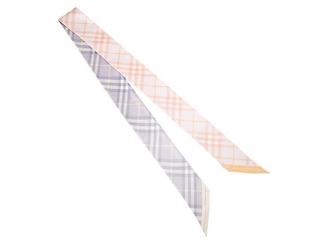 Burberry Sciarpa skinny in seta a quadri da donna Multicolore - vista 3