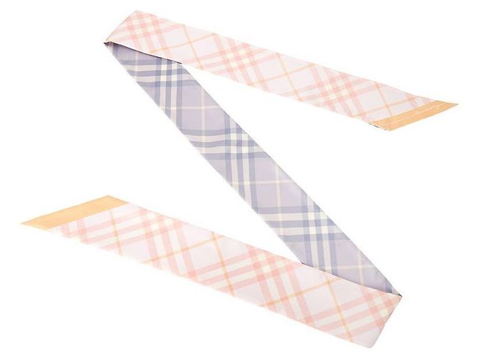 Burberry Sciarpa skinny in seta a quadri da donna Multicolore - vista 4