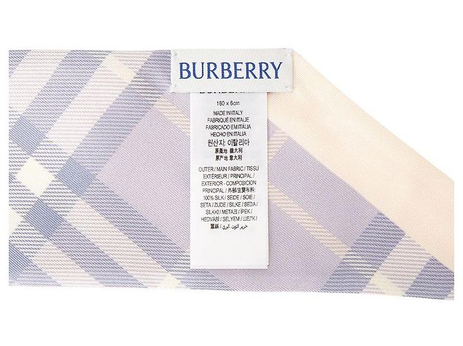 Burberry Sciarpa skinny in seta a quadri da donna Multicolore - vista 6