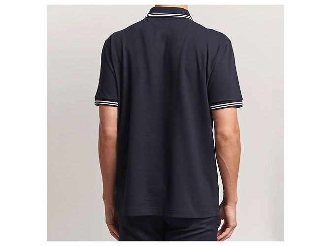 Moncler Besticktes Baumwoll-Poloshirt Navy Schwarz - Ansicht 5