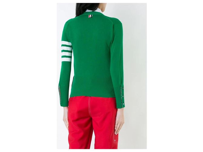 Thom Browne Klassischer Kaschmir-Cardigan Grün - Ansicht 8