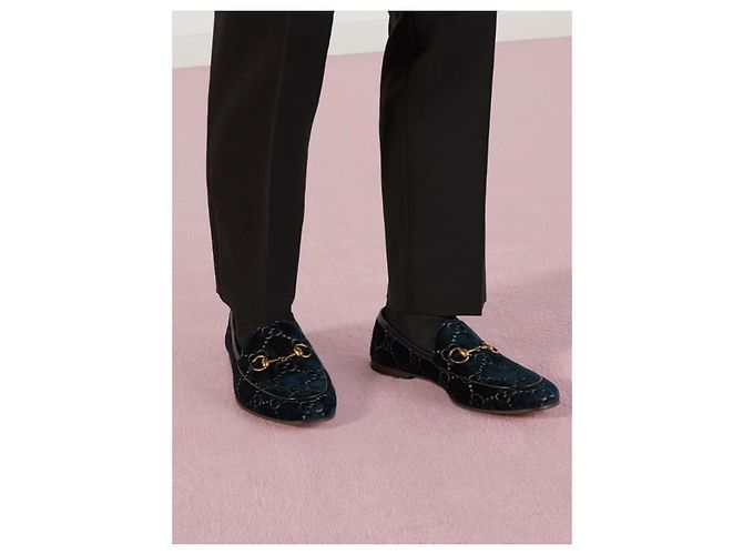 Gucci Mocassini Jordaan in velluto GG da uomo Argento - vista 10
