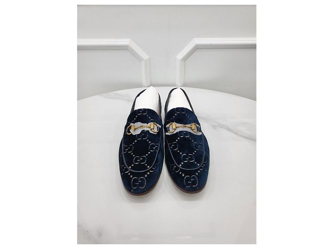 Gucci Mocassini Jordaan in velluto GG da uomo Argento - vista 2