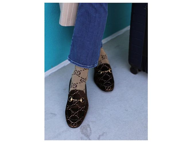 Gucci Mocassini Jordaan in velluto GG da uomo Argento - vista 8