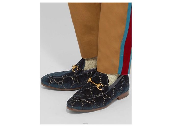 Gucci Mocassini Jordaan in velluto GG da uomo Argento - vista 9