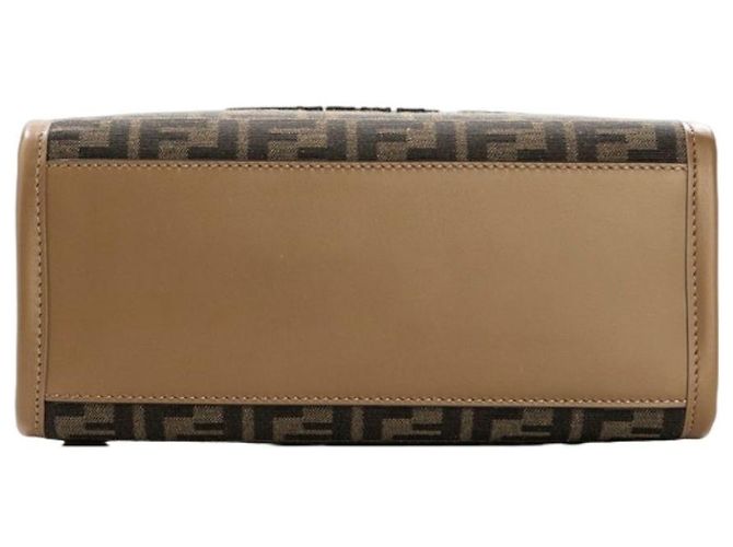 Fendi Piccola borsa tote in tessuto Sunshine Marrone - vista 9
