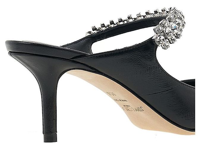 Jimmy Choo Mule con cinturino in cristallo da donna Nero - vista 10