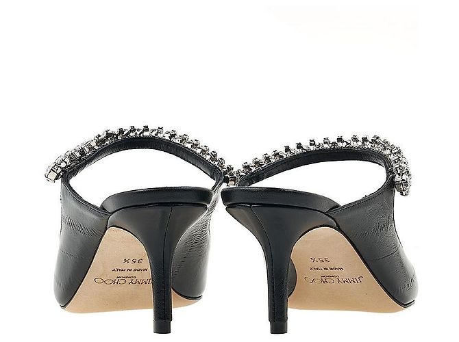 Jimmy Choo Mule con cinturino in cristallo da donna Nero - vista 4