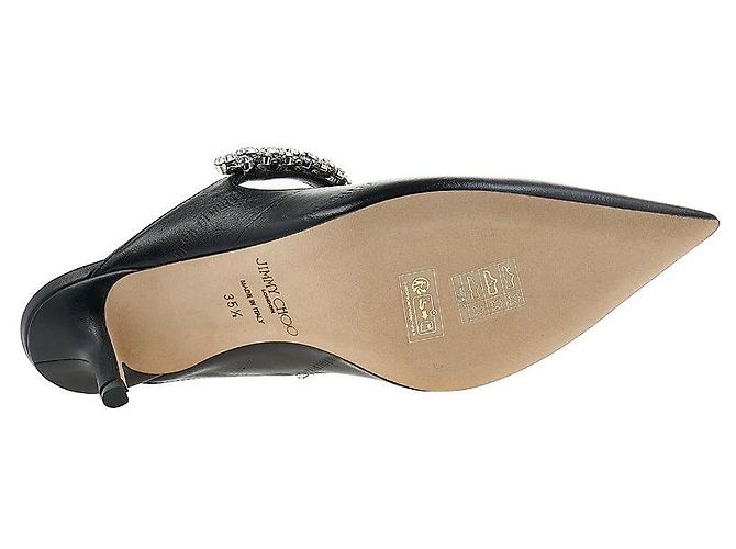 Jimmy Choo Mule con cinturino in cristallo da donna Nero - vista 5