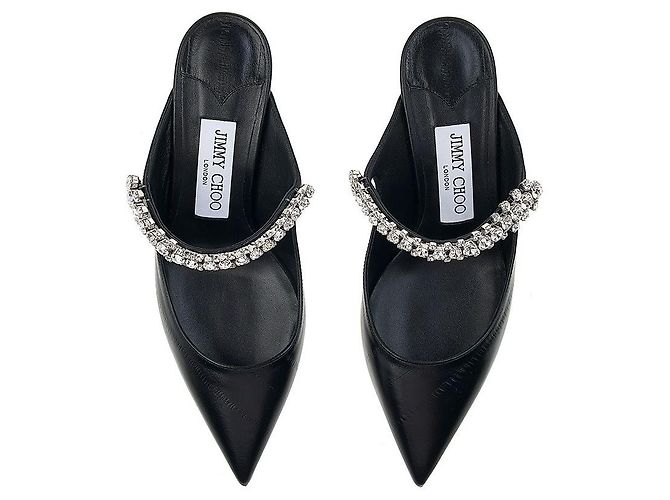 Jimmy Choo Mule con cinturino in cristallo da donna Nero - vista 6