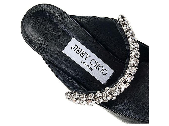 Jimmy Choo Mule con cinturino in cristallo da donna Nero - vista 7