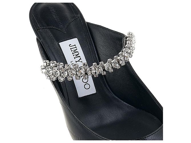 Jimmy Choo Mule con cinturino in cristallo da donna Nero - vista 8
