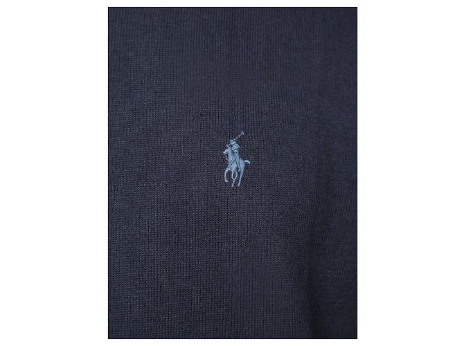 Ralph Lauren Tricô de algodão e cashmere com logotipo Pony Azul - vista 6
