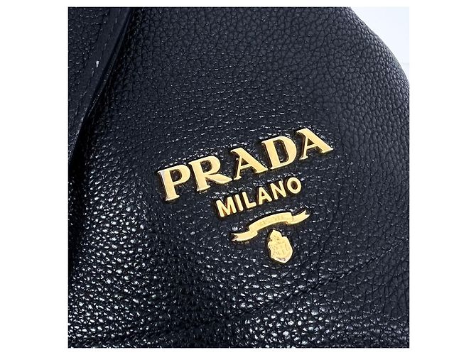 Prada Bolso Bucket Vitello Daino Crossbody Negro - vista 4