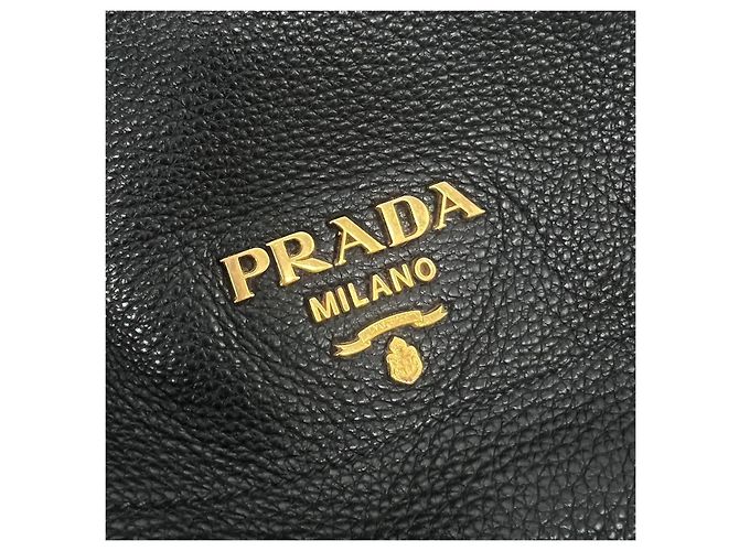Prada Bolso Bucket Vitello Daino Crossbody Negro - vista 5
