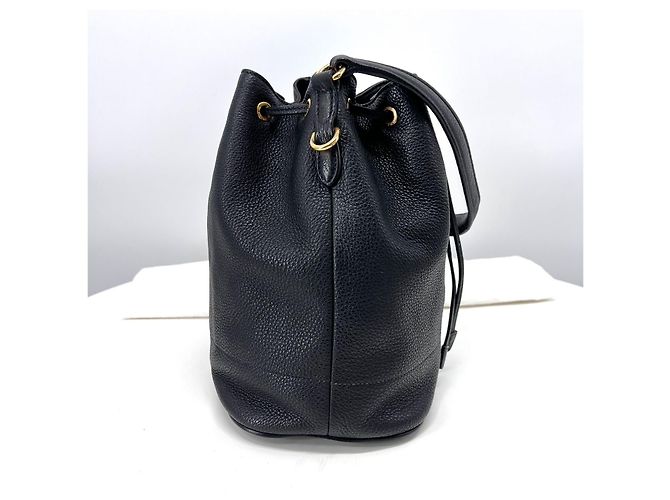 Prada Bolso Bucket Vitello Daino Crossbody Negro - vista 6