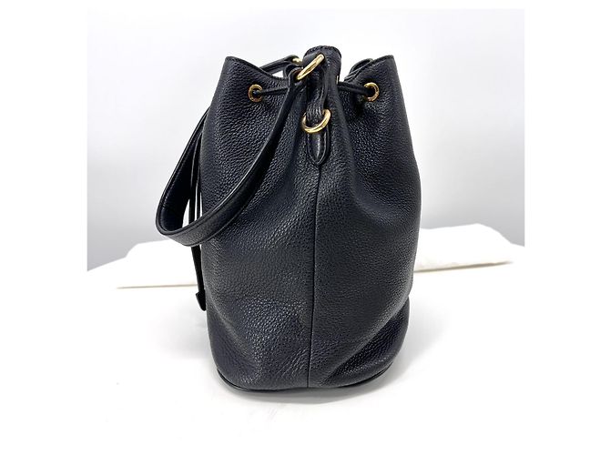 Prada Bolso Bucket Vitello Daino Crossbody Negro - vista 7