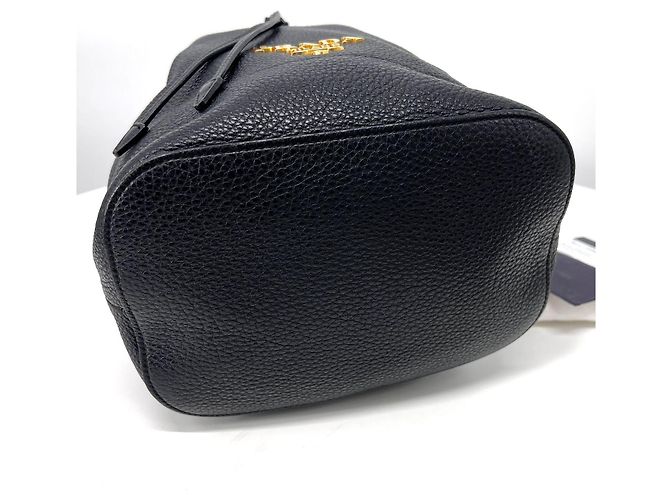 Prada Bolso Bucket Vitello Daino Crossbody Negro - vista 8