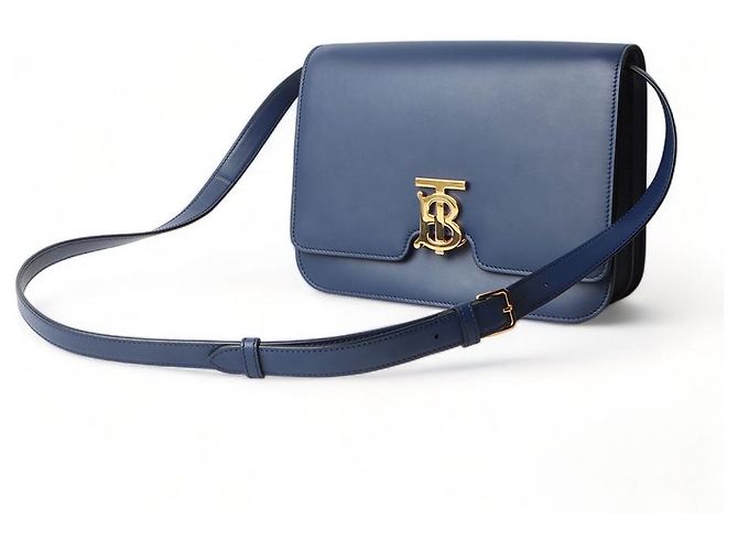 Burberry Leder TB Bag Medium Schultertasche mit Golddetails Blau - Ansicht 2