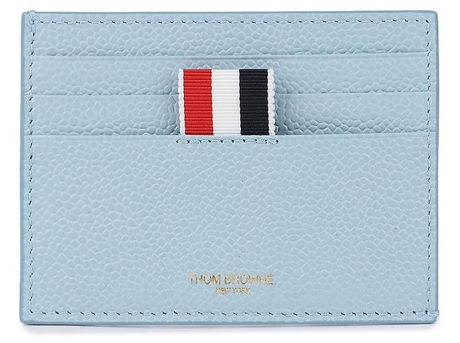 Thom Browne Pebble Grain Leather Card Holder Blue - view 3