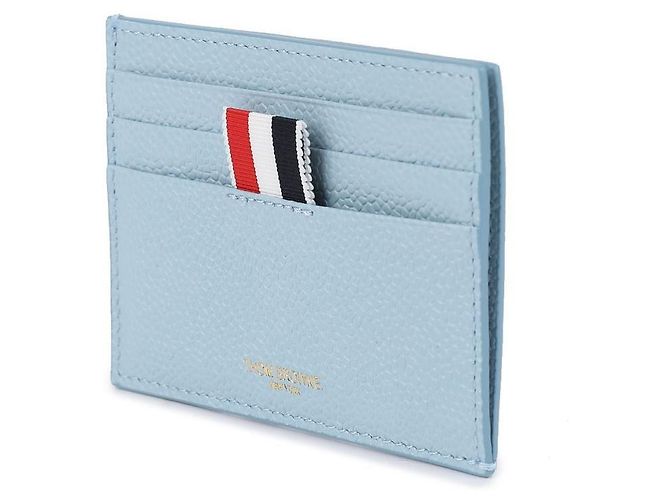 Thom Browne Pebble Grain Leather Card Holder Blue - view 4