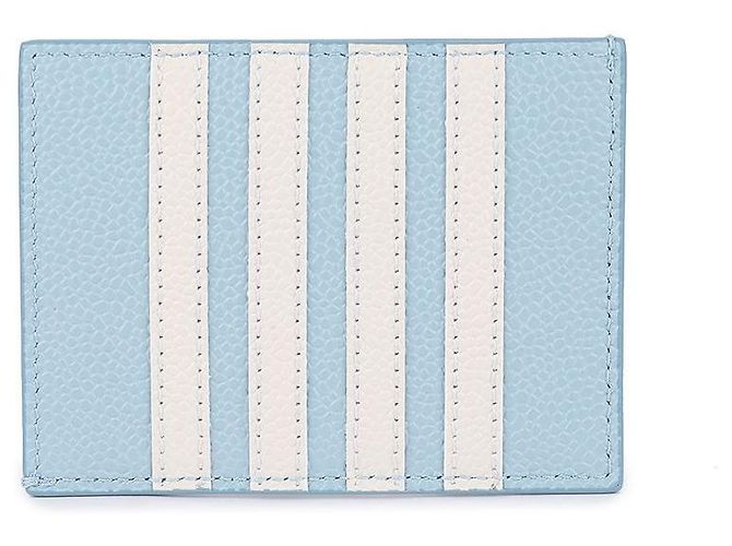 Thom Browne Pebble Grain Leather Card Holder Blue - view 5