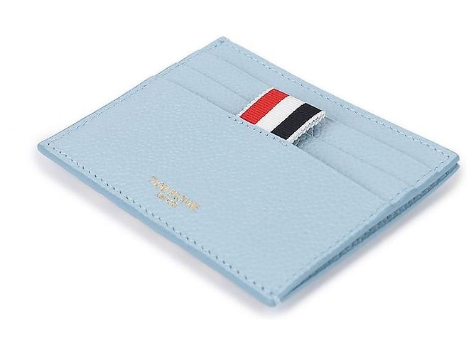 Thom Browne Pebble Grain Leather Card Holder Blue - view 6
