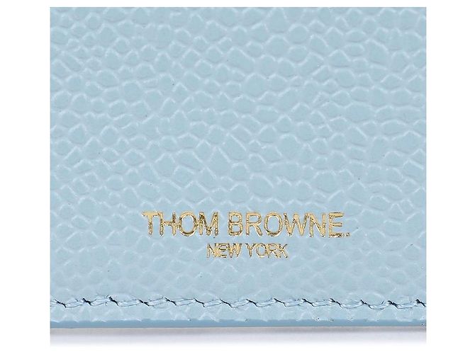 Thom Browne Pebble Grain Leather Card Holder Blue - view 7