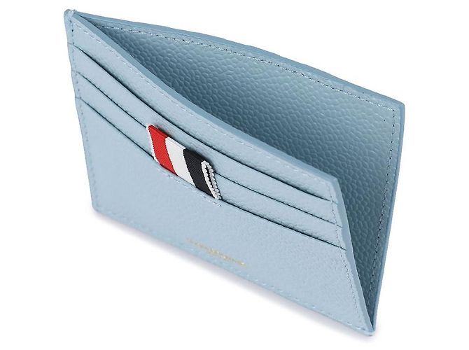 Thom Browne Pebble Grain Leather Card Holder Blue - view 8