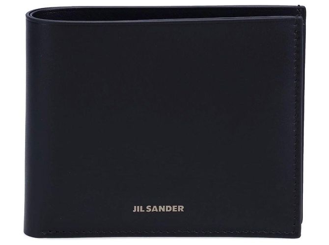 Portafoglio nero con taschino e logo Jil Sander - vista 2