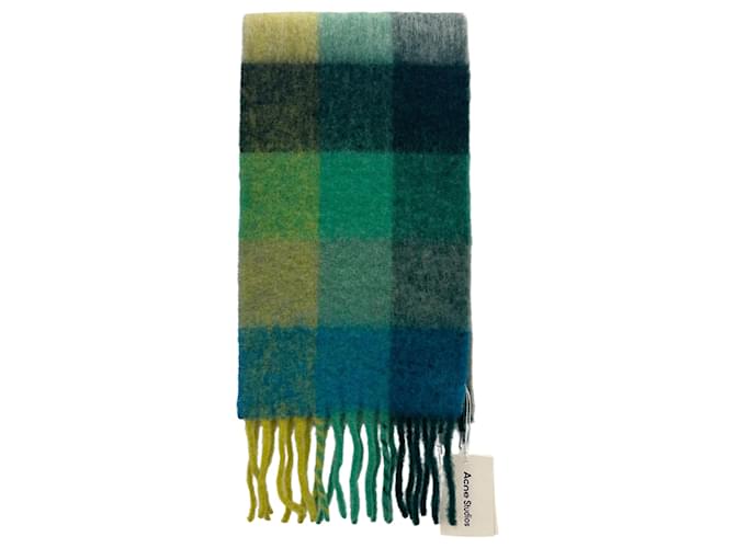 Sciarpa oversize in mohair a quadri Acne Studios Multicolore - vista 2