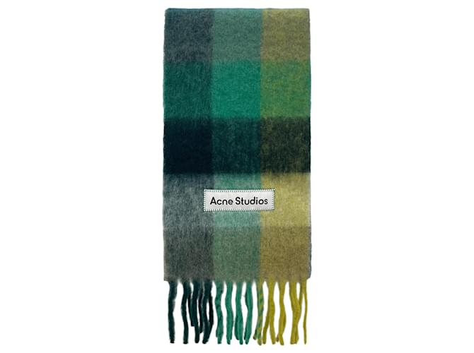 Sciarpa oversize in mohair a quadri Acne Studios Multicolore - vista 5